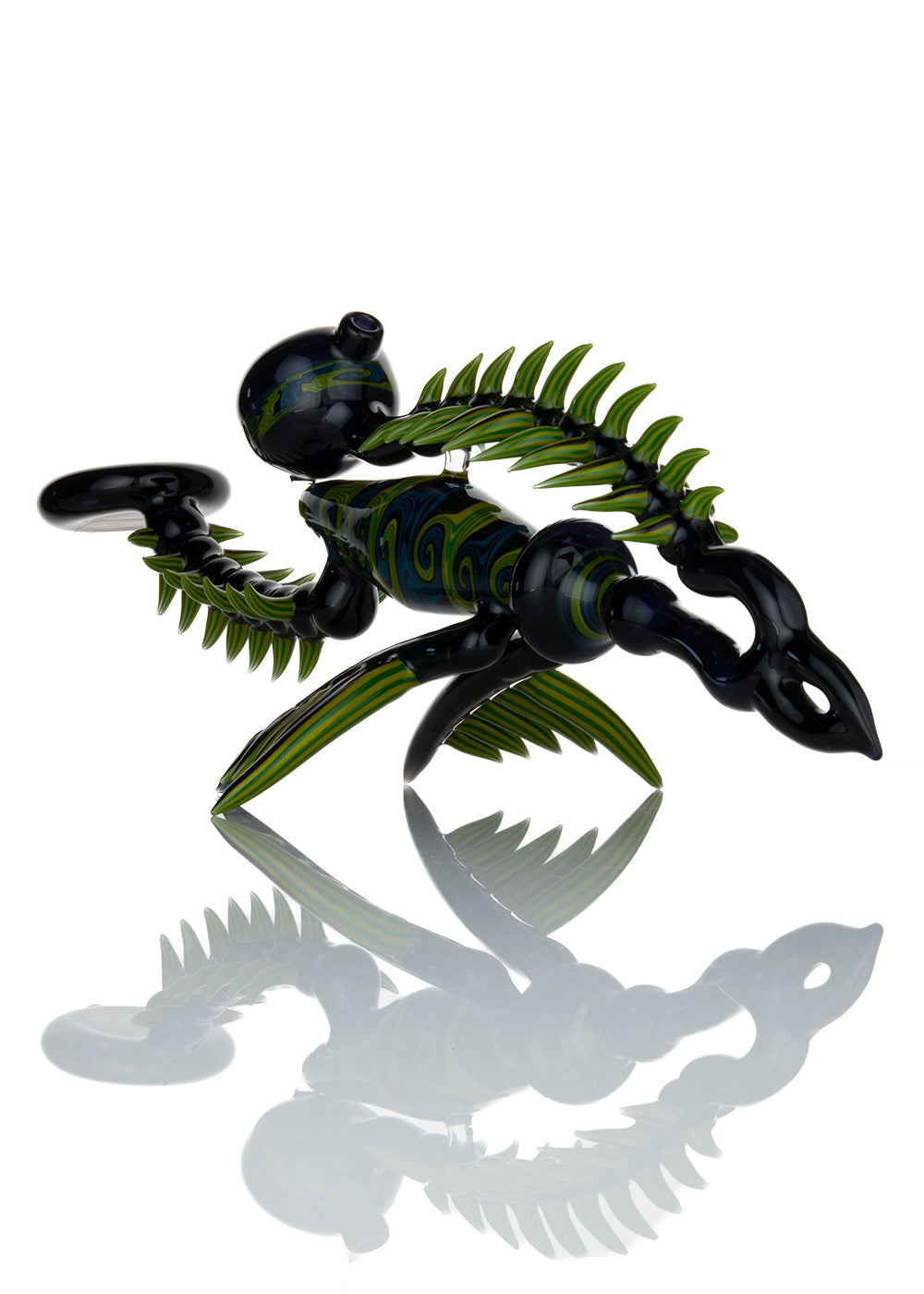 Spiked Stand Up in Black, Green, Blue, and Yellow Natural Bubbler by Cowboy and Banjo