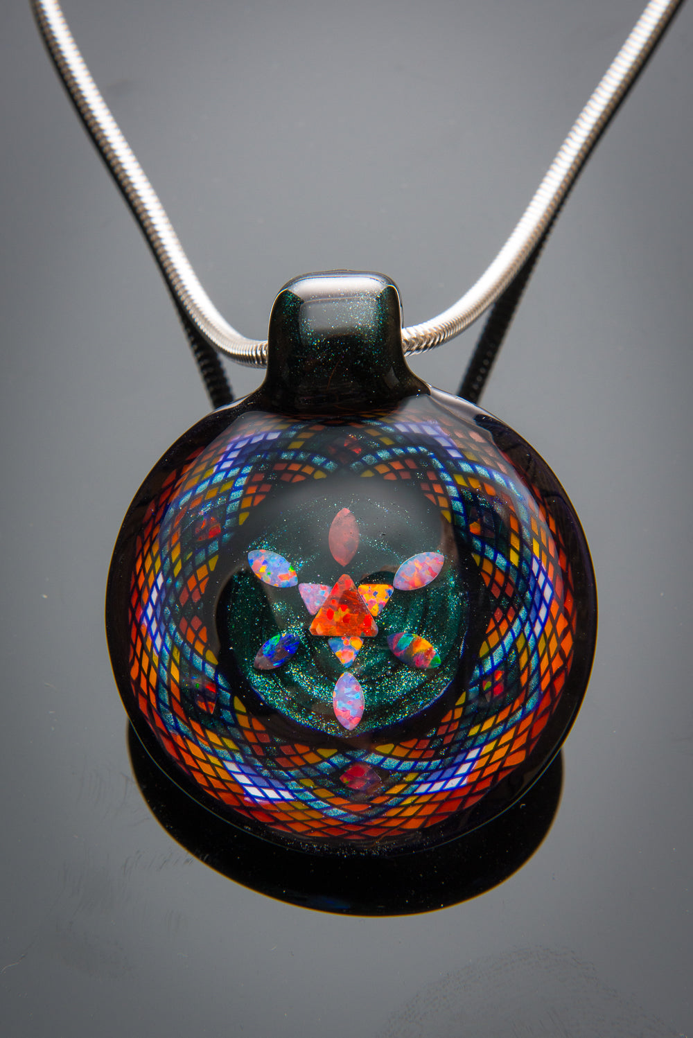 Sacred Geometry 14 Opal Fillacello Pendant by Adam Reetz