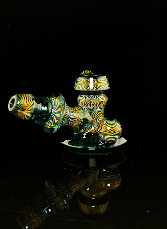 Mothership Glass Teal "Illusion Series" Dry Pipe