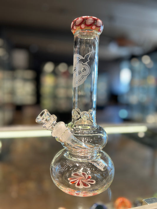 HVY Glass Mini 10" 38MM Double Bubble With worked Mouthpiece and Base