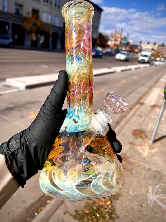 10" 38mm Full Fume Beaker by Mary Jane Glass