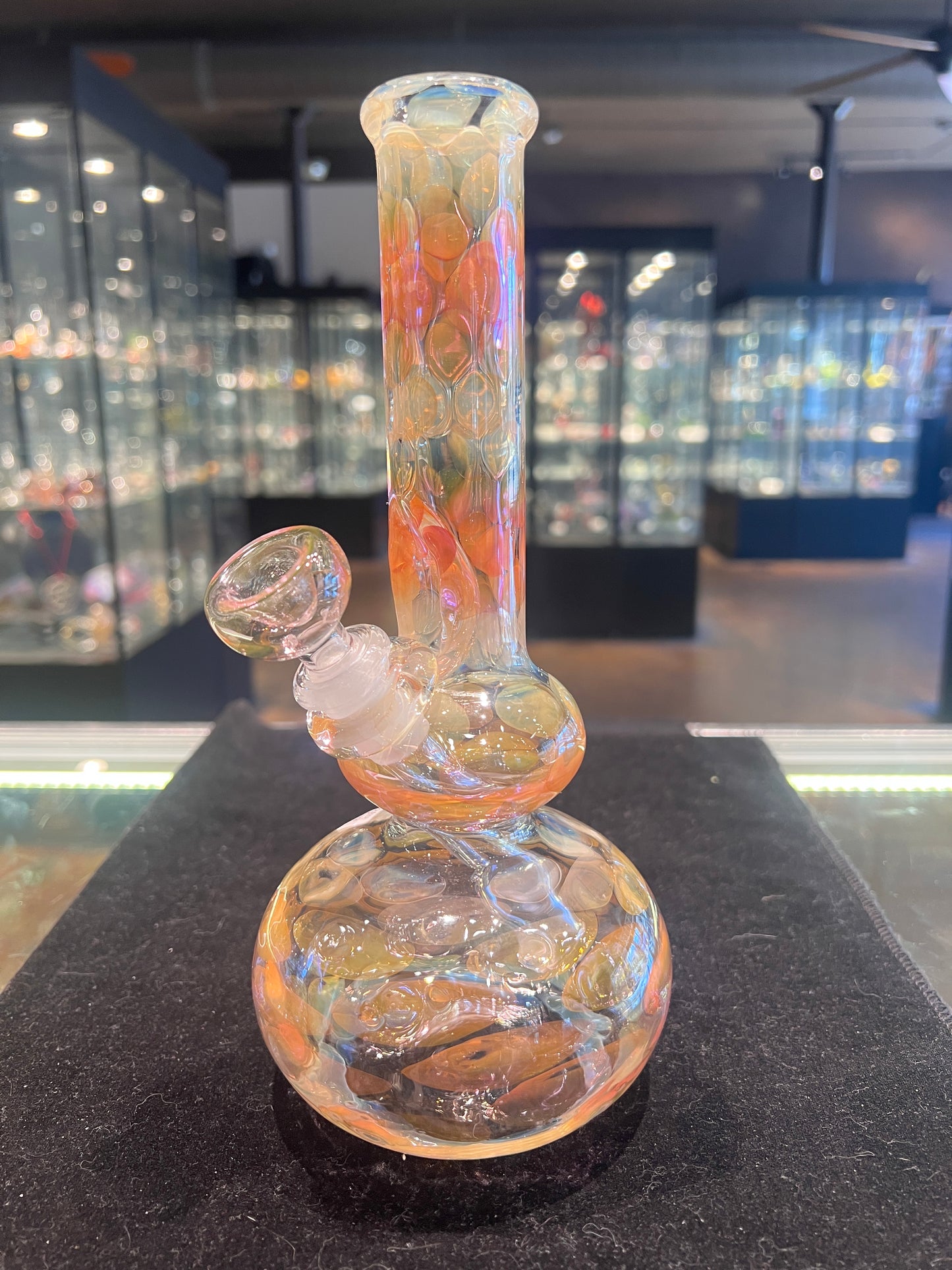 10" 32MM Full Fume Double Bubble Tube By Mary Jane Glass