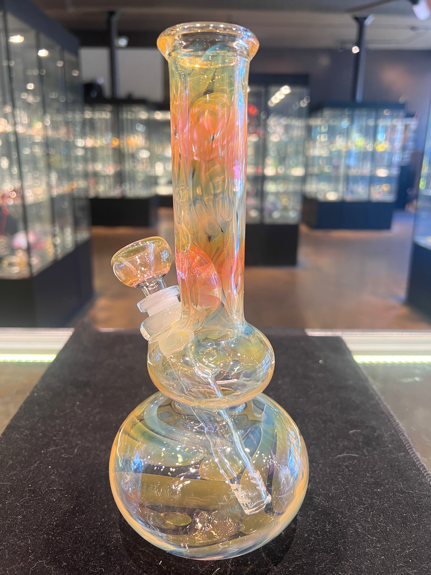 10" 32MM Full Fume Double Bubble Tube By Mary Jane Glass