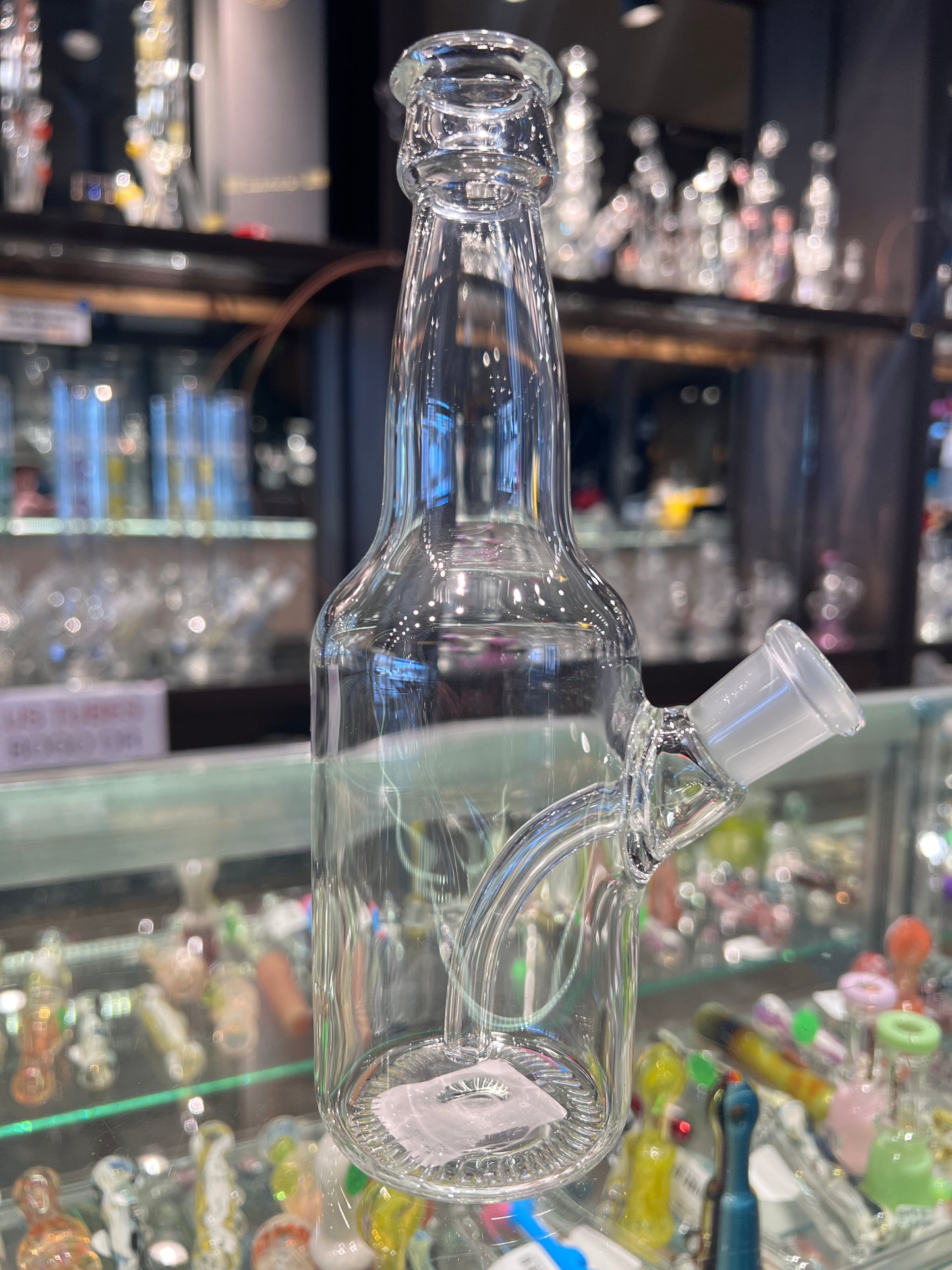 Clear Beer Bottle Vapor Bubbler with Carb Cap by Eskuche