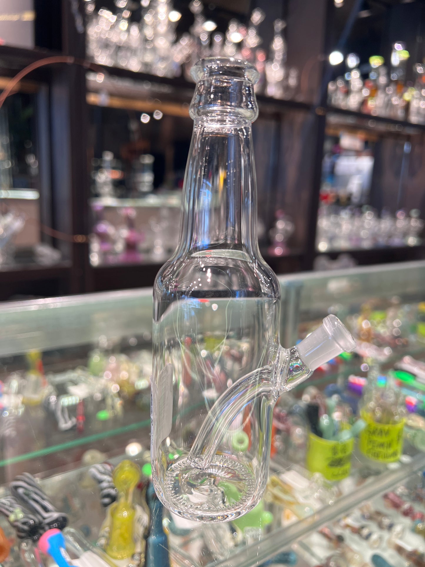 Clear Beer Bottle Vapor Bubbler with Carb Cap by Eskuche