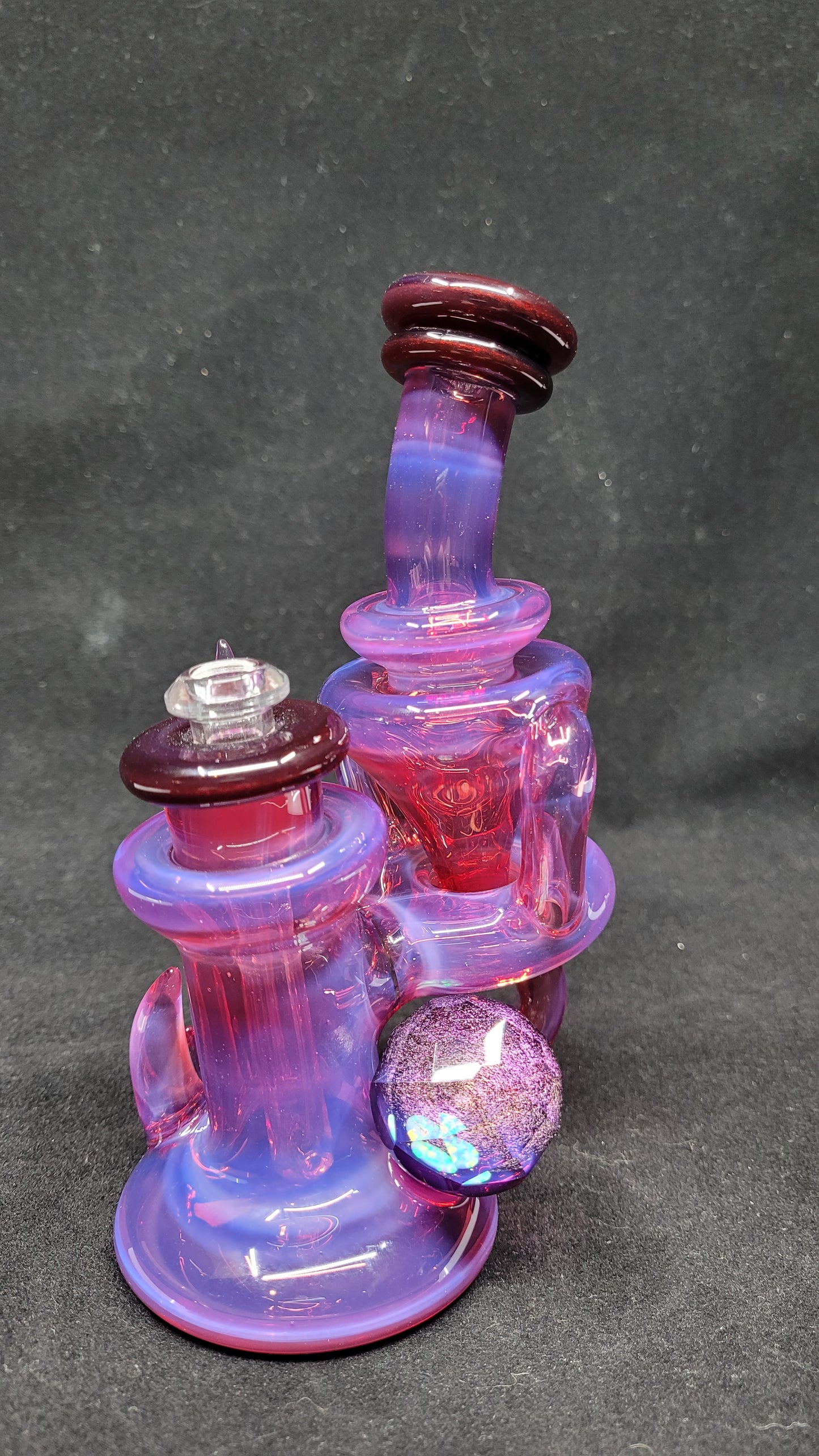 Mini ReBubblers W/ Trans HQ Color, Horns & Faceted Marble by CRUX GLASS