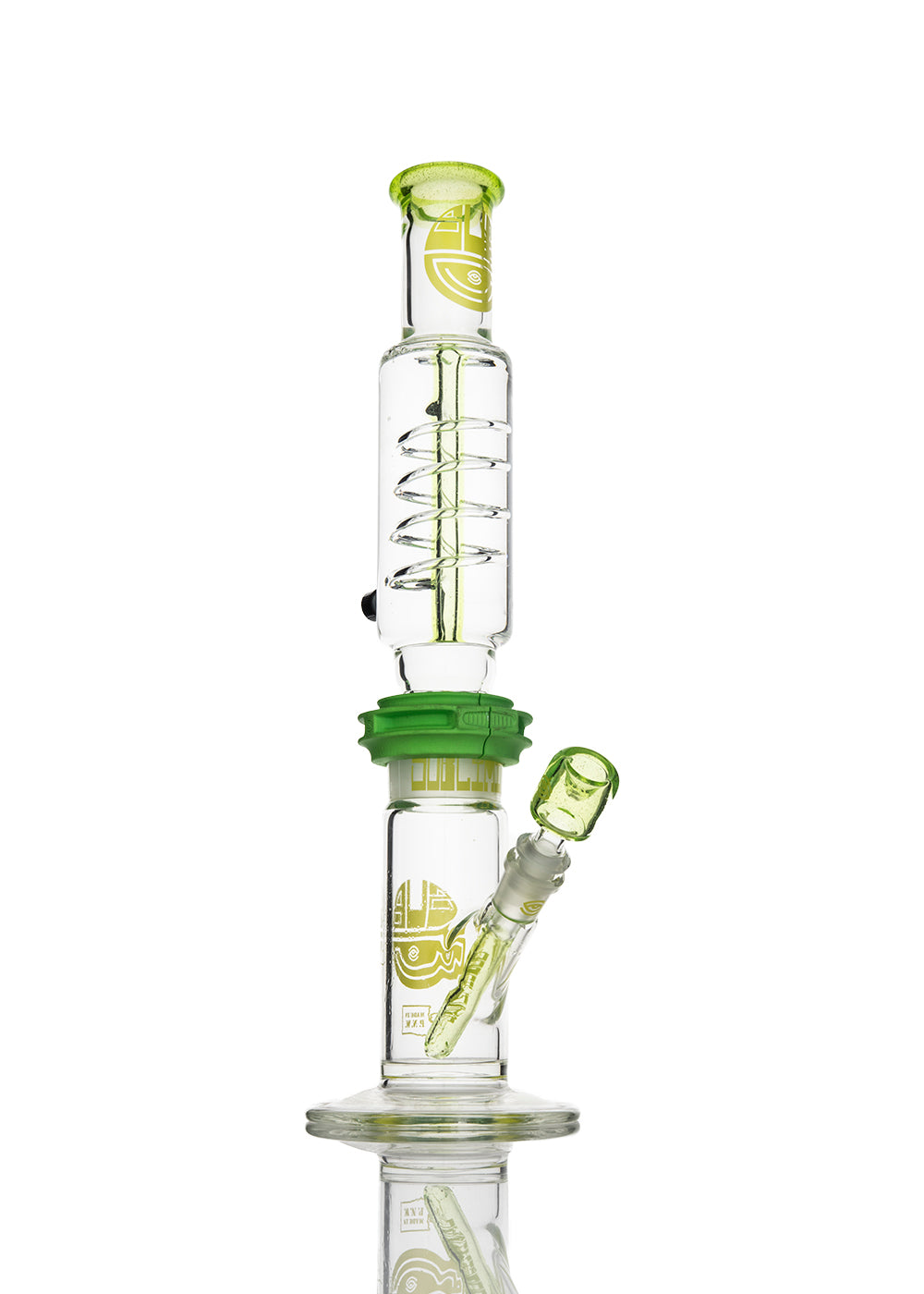 Subliminal Glass Small Coil Straight Tube in Green