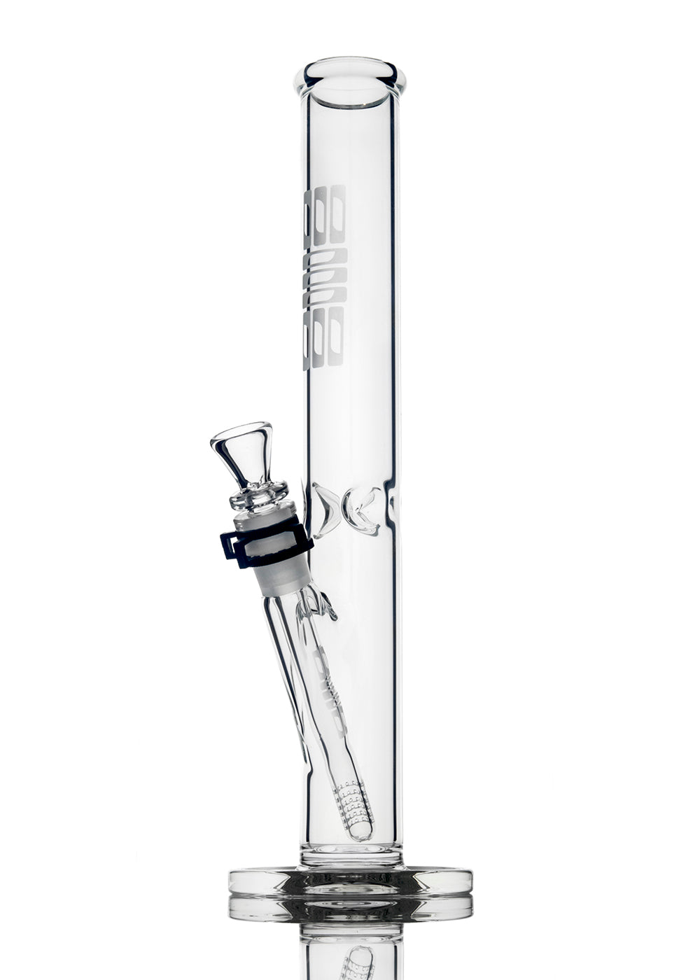 Ill Glass Clear 15" 50mm Straight Tube with Slide and Gridded Downstem
