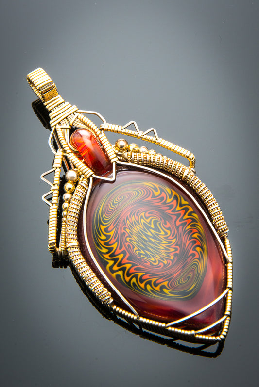 Wire Wrapped "Phoenix" Pendant Collaboration by Trikky and Tim Mayer (Wire Fire Wraps)