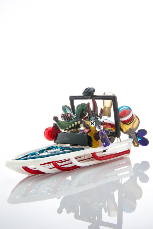 Illuzion Glass Galleries' 2014 July 4th First Friday Collaboration Vapor Bubbler by Hoobs, Hops, and JOP