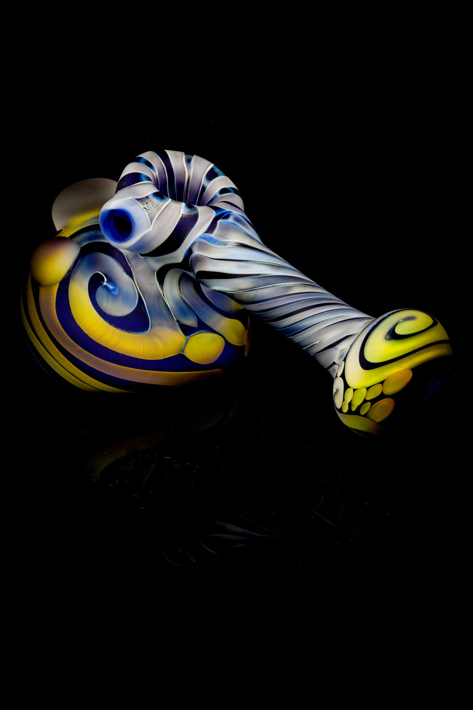 Large Frosted Full Color Hammer Bubbler in Cobalt by Willow and Quinn