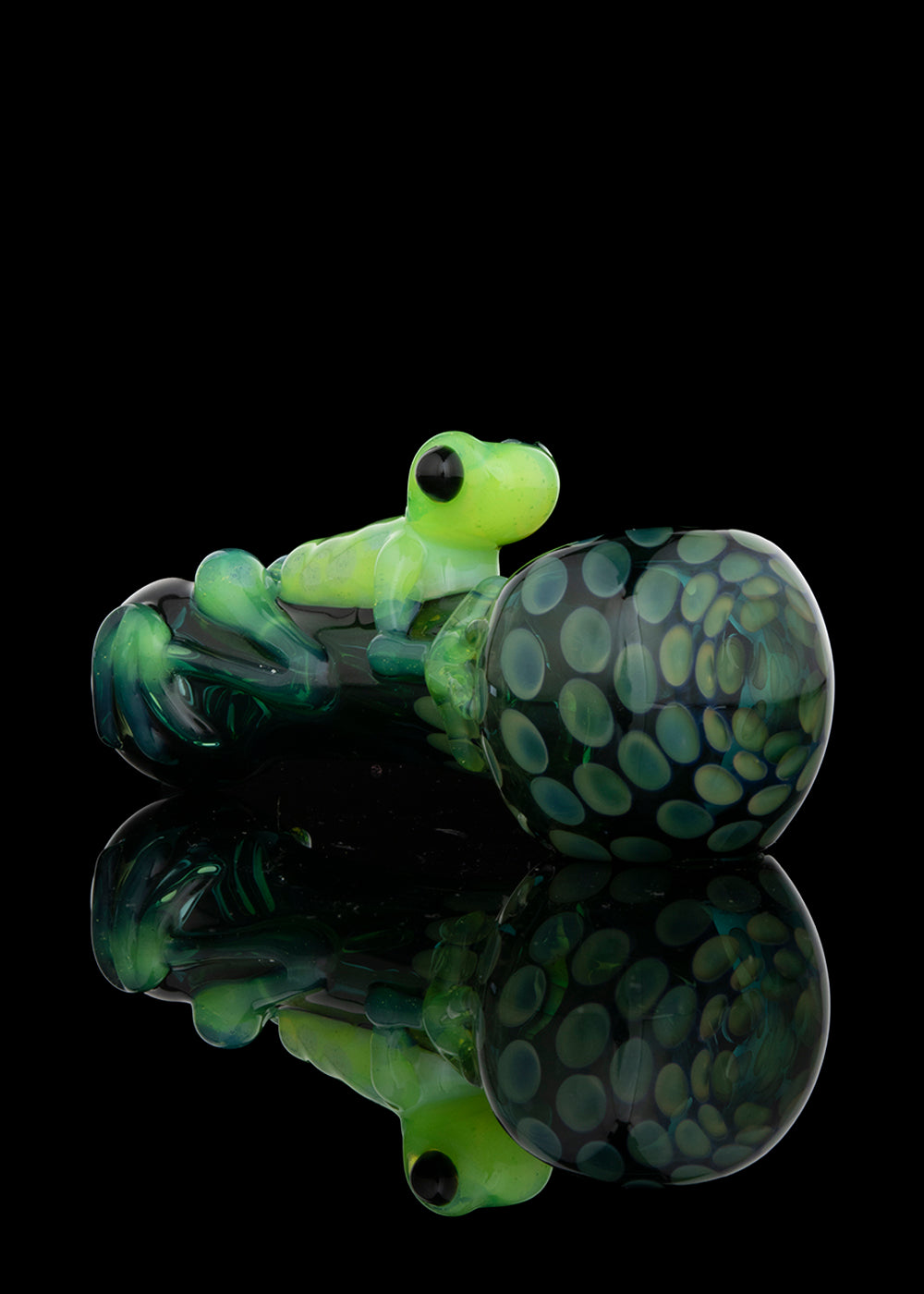 Teal Spoon with Green Slyme Frog by Curtis Claw