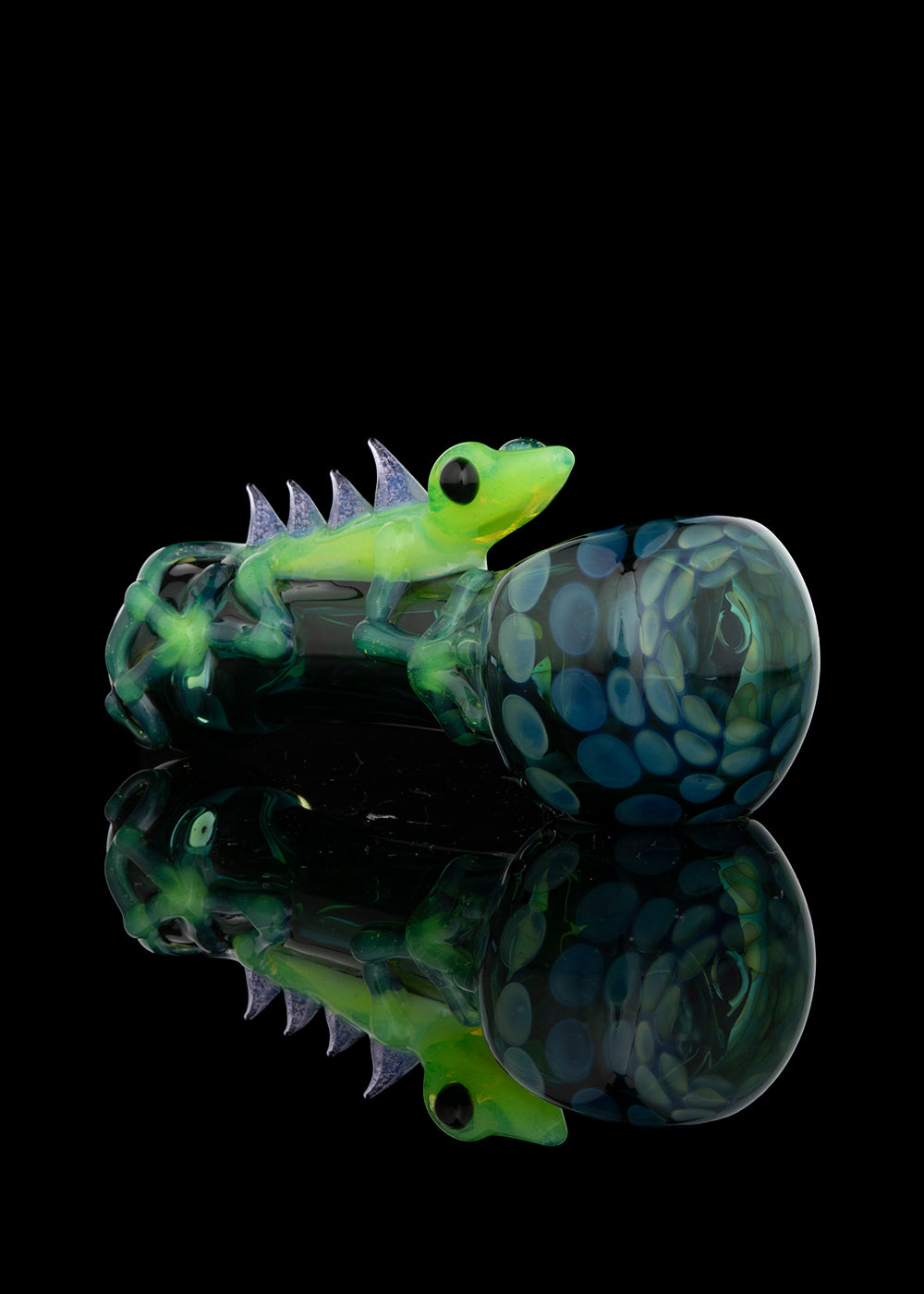 Teal Spoon with Green Slyme Lizard by Curtis Claw