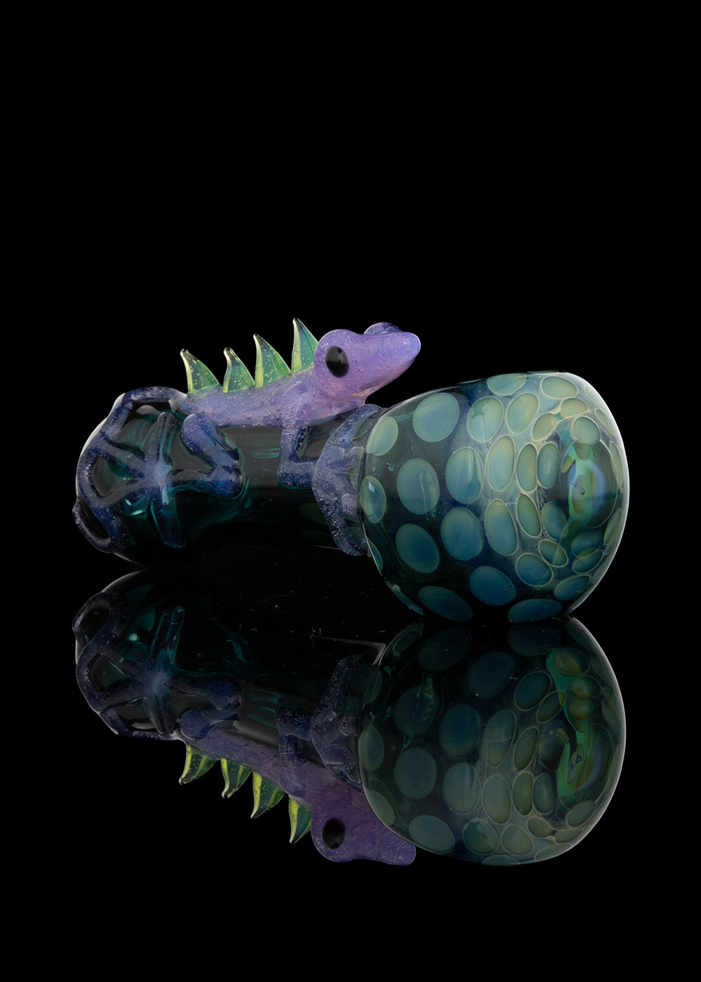 Teal Spoon with Pink Slyme Lizard by Curtis Claw
