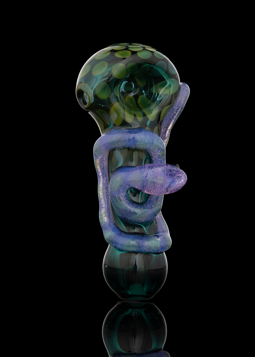 Teal Spoon with Pink Slyme Snake by Curtis Claw
