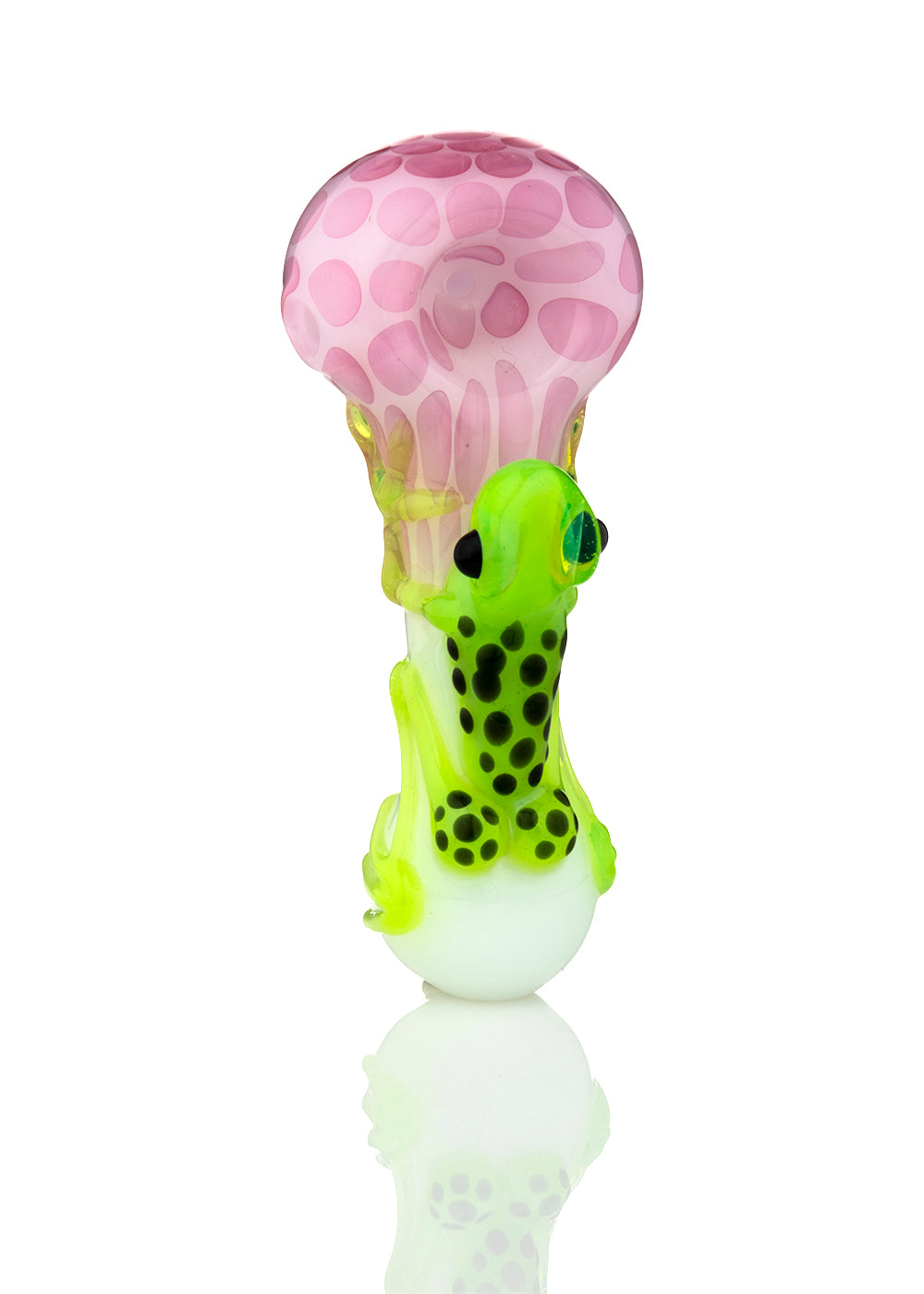 White Critter Spoon with Green Slyme Frog by Curtis Claw