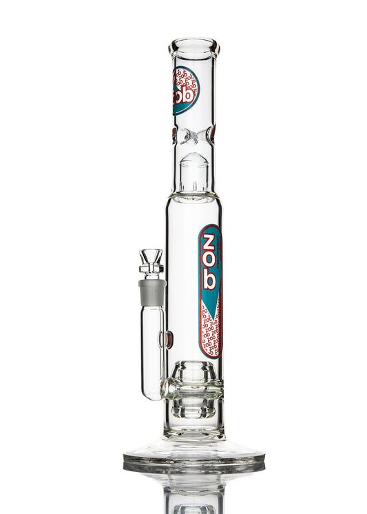 ZOB Zobello Perc with Splash Guard Straight with Blue and Red Circle and Pill Logos Tube
